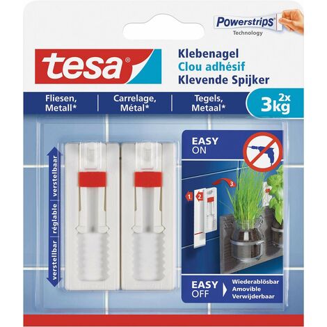 Tesa Chiodo adesivo regolabile bianco Powerstrips