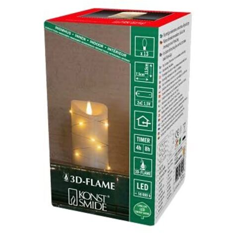 Candele A Led Senza Fiamma Set 3 Candele Cera Avorio 7,5 Cm Con Telecomando Candele A Led In Cera - Foto 11