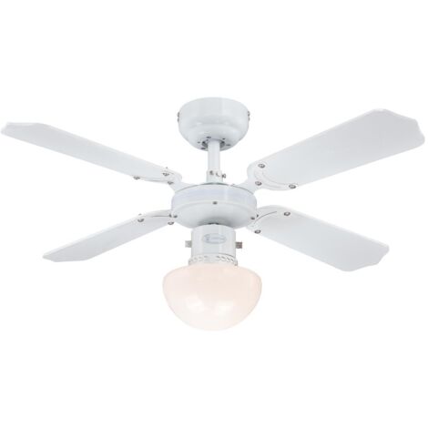 Westinghouse Lighting 78710 Ventilatore da soffitto bianco da 90 cm Portland Ambiance per interni, kit di luce con vetro smerigliato opale a fungo (1/5)