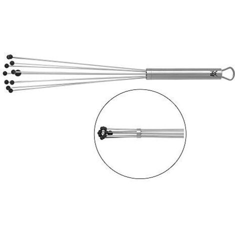 WMF Profi Plus frusta con anello riduttore, 32 cm frusta da cucina, sfere di plastica, acciaio INOX Cromargan parzialmente opacizzato, frusta, Quirl, lavabile in lavastoviglie (1/4)
