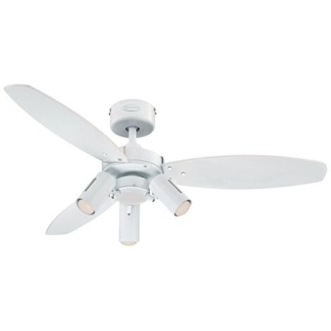Westinghouse Lighting 78703 Ventilatore da soffitto bianco da 105 cm Jet Plus per interni, kit con faretto (1/4)