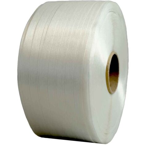 Reggia Tessile Filo a filo 19 mm x 600 m - Qualità PRO TECPLAST FF - Alta resistenza 550 kg - Reggia con fili incollati