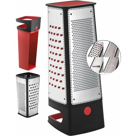 Silit Grattugia quadrata con contenitore di raccolta, 29,5 x 11 x 11 cm, 4 superfici di grattugia, acciaio inox, plastica, grattugia patate e cetrioli (1/5)