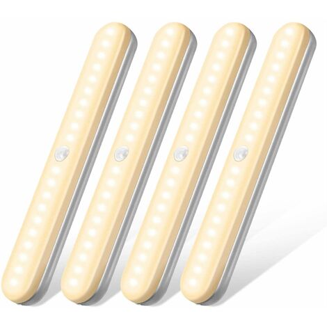 OUSFOT Luce Armadio Led Sensore Movimento 3 Modalità Wireless 20 Led Usb Ricaricabile Ricarica Rapida e Lungo Tempo di Standby, Perfetta per Cucina Armadio Guardaroba (4 PCS) (1/5)