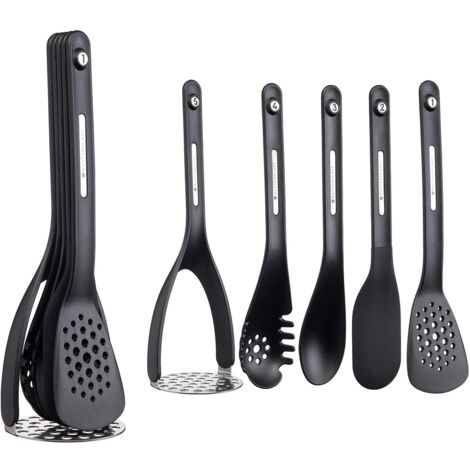 Kitchencraft Masterclass Smart spazio Utensili da cucina magnetici in plastica/silicone de, 9 x 9 x 30 cm (3,5" x 3,5" x 12") (5 pezzi), nero, 1 x 1 x 1 x 1 cm (1 x 1 x 1 cm) (1/5)