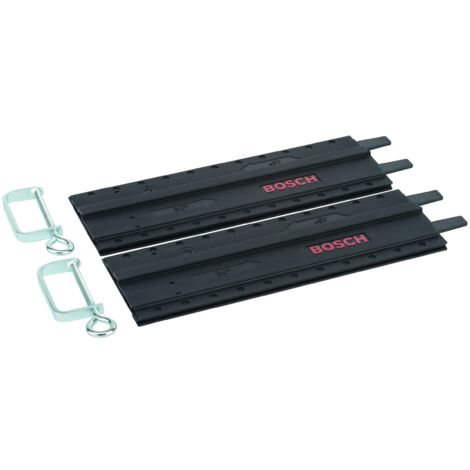 Bosch 2x Binario di Guida in Plastica con Morsetti a G, 2x 350 mm, Accessori Seghe Circolari