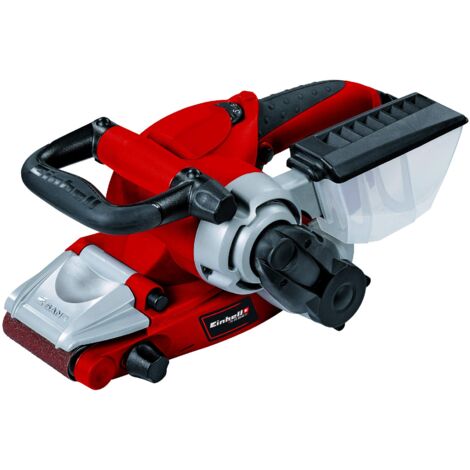 Einhell TE-BS 8540 E Levigatrice a nastro (tensione 230 V, potenza 850 W, velocità nastro 300 - 400 m/min, platorello 75x140 mm, apertura frontale, incl. 1 nastro abrasivo 75x533 mm)