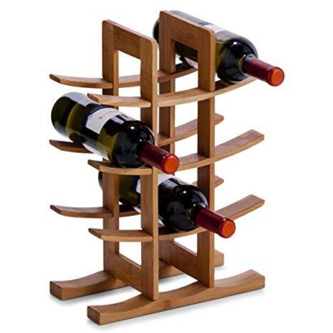 Zeller 13580 Portabottiglie di Vino, Bambú, Beige, 30x16x42 cm (1/4)