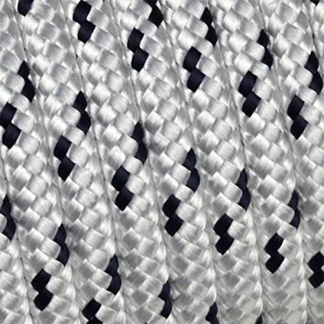 Corderie Italiane 006006046 Treccia Mare Multiuso Giardino E Fai Da Te, Stabilizzato Ai Raggi U.V. Resistente A Intemperie E Agenti Atmosferici, 10 Mm, 100 Mt, Colore Bianco Con Spia Blu