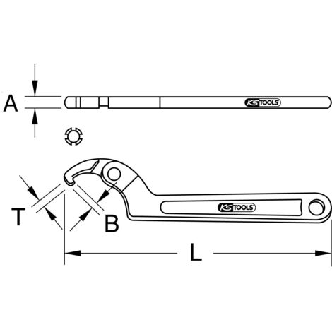 KS Tools 517.1302 Chiave a Settore con Nasello Classic, 19-50 mm
