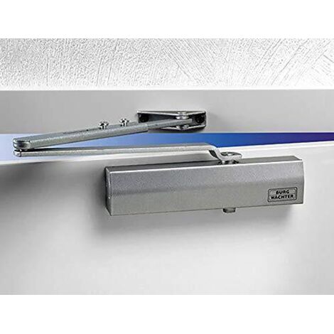 BURG-WÄCHTER Chiudiporta per porte interne, Meccanismo idraulico, Regolabile, Larghezza fino a 110 cm, Peso fino a 80 kg, TS 504 S, argento