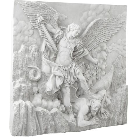Design Toscano NG33581 Fregio di Parete Scultorea di Arcangelo St. Michael, Allora