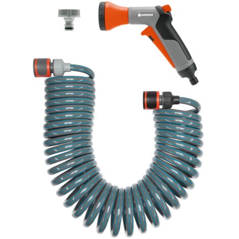Gardena Kit tubo a spirale da 10 m: Tubo da giardino a spirale per innaffiare e irrigare piccole superfici, forza di richiamo, diametro 9 mm (4647-20) (1/4)