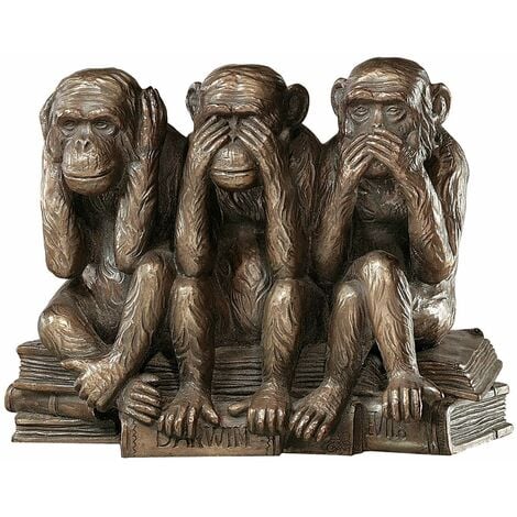 Design Toscano Scimmie non vedo, non sento, non parlo Statua con animali Le  tre verità umane