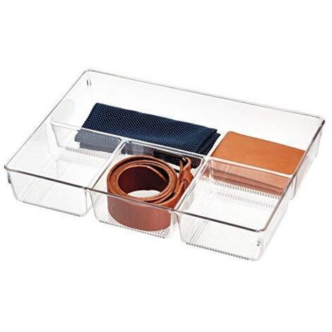 IDesign Crisp Organizer Per Cassetti, Trasparente, 7,6x30,5x5,1 Cm - Divisorio Per Posate E Utensili, Impilabile