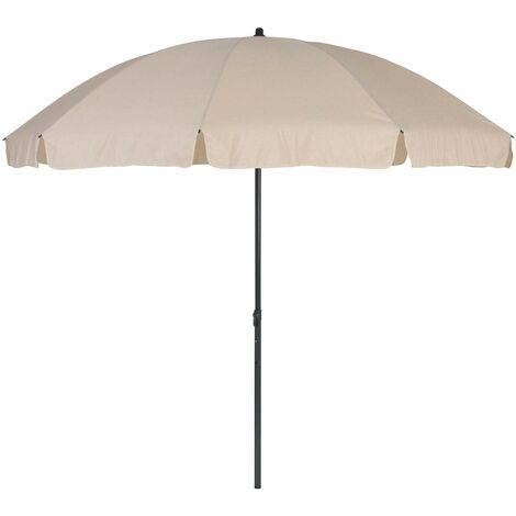 greemotion Ombrellone Ø 200 cm Ombrello Tondo Parasole Spiaggia Giardino  Esterno, Beige-Grigio Antracite