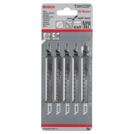 Lama Seghetto Alternativo Per Legno, Fine Taglio Dritto, N. Bosch T 301 Cdf Sega Lama Di Qualità Bim Lunghezza Totale 117 Mm Non Ci Sono Denti: 3 Mm
