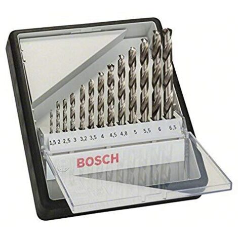 Bosch Professional Set Punte Per Metallo Hss G, Robust Line, Accessori Per Trapani, Nero, 13 Pezzi, 1.5, 6.5 Mm