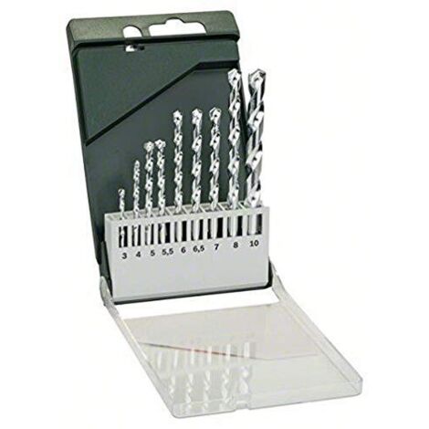 Bosch Home And Garden 2609255463 Set 9 Punte Pietra, 3, 4, 5, 5.5, 6, 6.5, 7, 8, 10 Mm, 9 Pezzi (1/4)