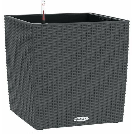 Lechuza Cube Cottage 40 Vaso in Resina per Piante Set Completo - granito (1/5)