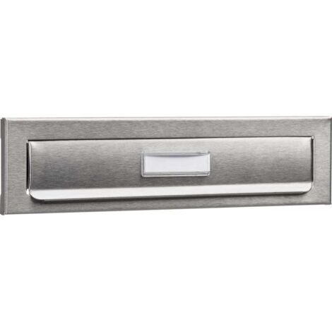 Burg-Wächter Pannello esterno in acciaio inossidabile con targhetta per nome, fessura per lettere, sportello per posta, Porta 791 Ni, 266 x 88 x 9 mm, argento