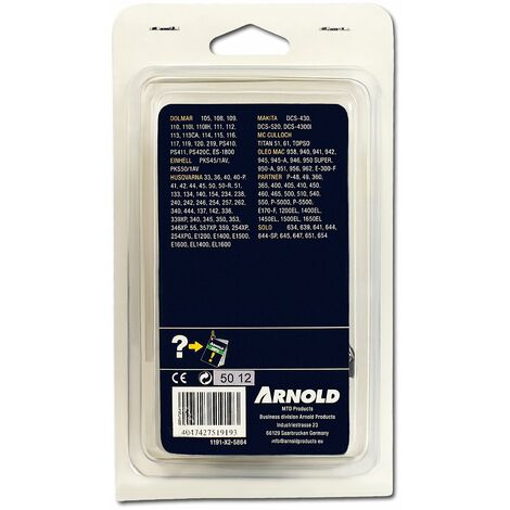 Arnold 1191-X2-5864 - Catena per motosega, 64 maglie, passo 8,25 mm (.325),  spessore 1