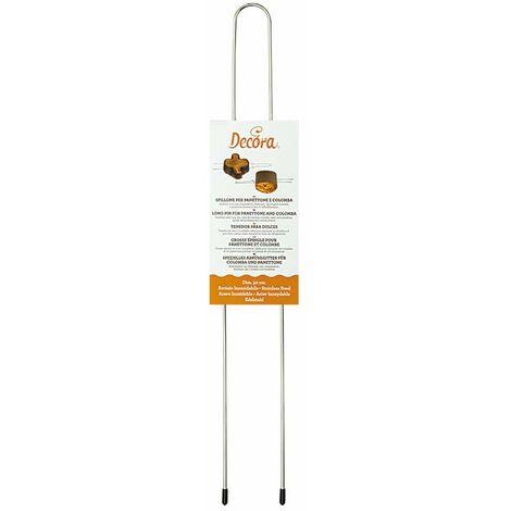 Decora 0064015 SPILLONE Inox per PANETTONE E Colomba 50 CM, Acciaio Inossidabile, Argento (1/4)