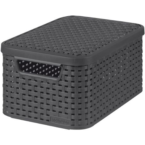 Set 3 Cesti Portaoggetti In Vimini PP E Polipropilene Grigio | Leroy Merlin