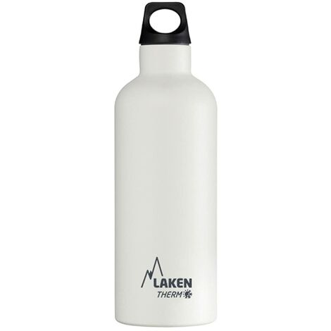 Laken Futura Thermo Borraccia, Bottiglia d'Acqua Isolamento Sottovuoto Acciaio Inossidabile, Bocca Stretta - 500 ML Bianco (1/4)