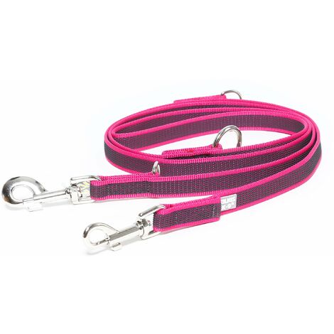 Julius-K9 Color & Gray Guinzaglio Regolabile, 20 mm x 2.2 m, Rosa