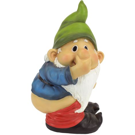 Design Toscano QM2432400 Statua Stinky, Lo Gnomo da Giardino, 12.5x14x24 cm (1/5)