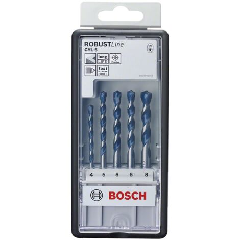 Bosch Accessories CYL-5 2608588165 Acciaio Kit punte per calcestruzzo 5 parti 4 mm, 5 mm, 6 mm, 6 mm, 8 mm Alberino cil