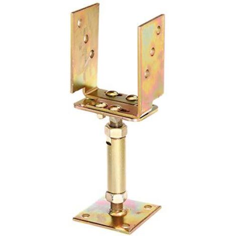 Alberts 218058 Staffa portapalo ad U, regolabile in altezza e larghezza e da avvitare, zincato galvanico, con strato spesso passivato, larghezza 71-161 mm, altezza 150-190 mm