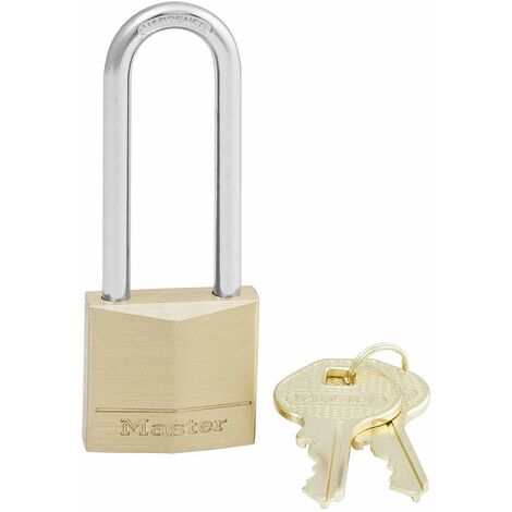 Master Lock 130EURDLJ Lucchetto, Arco Alto Acciaio Cementato 64 mm, Ottone, 30 mm