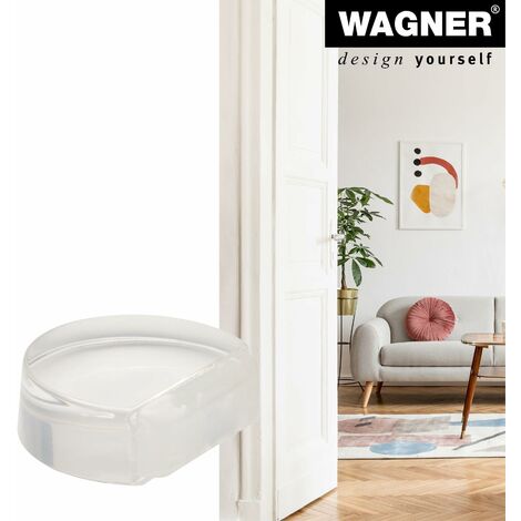 WAGNER Fermaporta CLEAR - 45 x 39 x 16 mm I Fermaporta a pavimento da  incollare indoor