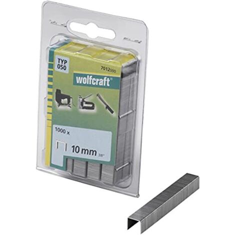 wolfcraft 1000 punti dorso largo, tipo 050, 10 mm I 7012000 I Ideali per il fissaggio di tessuti e listelli di legno sottili