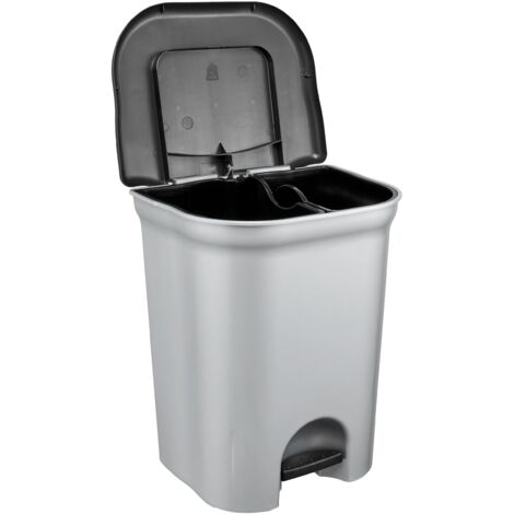 Cestino A Pedale Keeeper Olaf 10 Litri - Argento, Polipropilene, Igienico, Per Cucina/Bagno/Ufficio - Foto 3