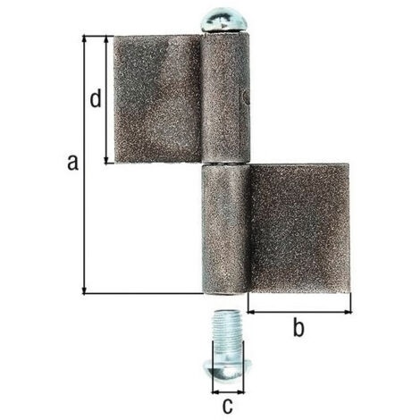 Alberts 414450 Cerniera per cancelli metallici, Tipo KO4, Acciaio, Altezza 160 mm, Diametro Ø16 mm (1/2)