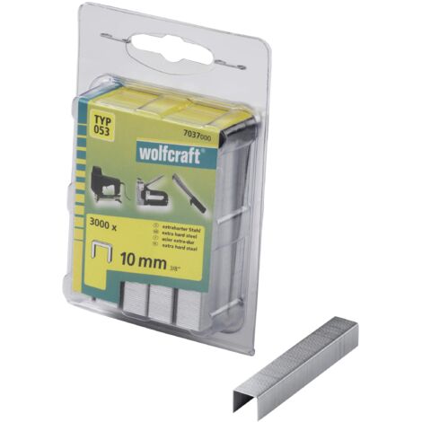 wolfcraft Punti dorso largo, acciaio extra duro, tipo 053 I 7037000 I Ideali per il fissaggio di tessuti e listelli di legno