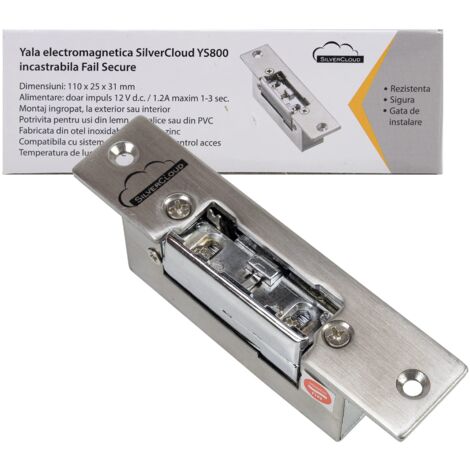 Serratura elettromagnetica da incasso SilverCloud YS800 – Fail Secure NO – Forza di chiusura 250 kg – Compatibile con sistemi di interfono – BS (1/4)