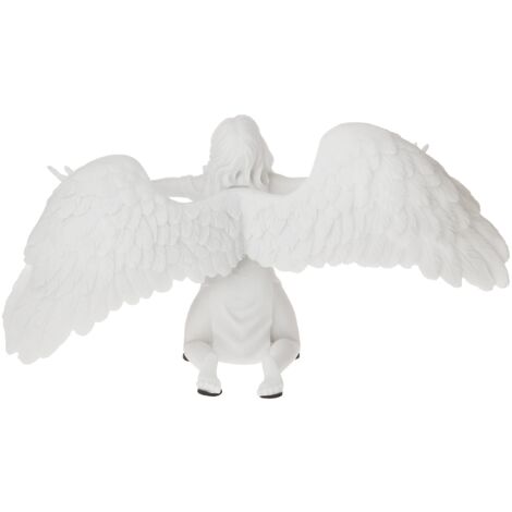 Design Toscano PD2704 Statua di Angelo in Marmo Sintetico Preghiera per la Pace, Off Bianco