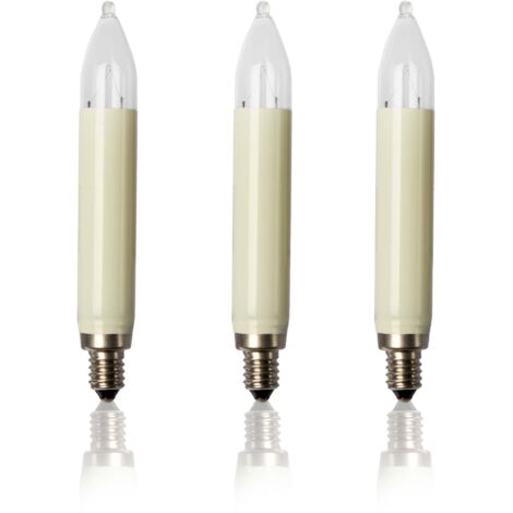 hellum candele di ricambio per candele dell'albero di Natale luci fiabesche interni esterni, 3 pezzi 12V 3W con 20 punti combustione, ø15mm E10/ 22Lumen 902037 (1/4)