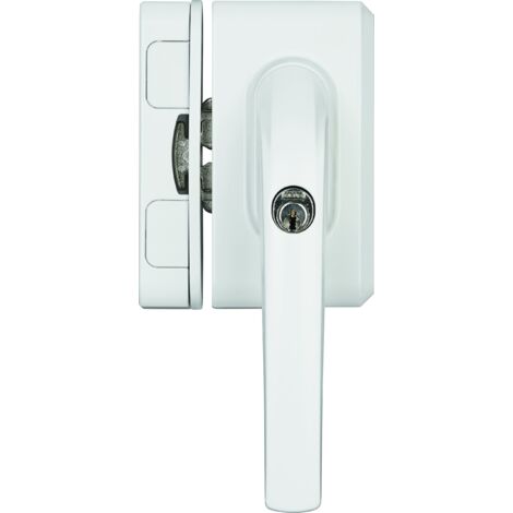 Abus Fo500N Al0089 Maniglia con Blocco, Serratura a Spinta con Cilindro per Finestre, Chiave Maestra, Livello di Sicurezza: 10, 71328, Bianco