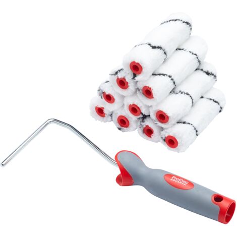 ProDec Advance 11 pezzi da 4 pollici in microfibra a pelo medio con telaio per una verniciatura liscia con pitture a emulsione e tinte per legno su pareti interne, soffitti e legno, 4". (1/4)