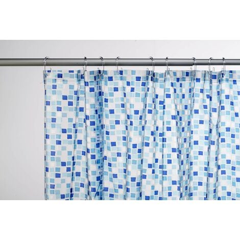 Croydex Tenda per doccia mosaico in PVC, colore: blu