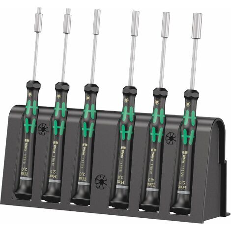 Wera, 2069/6 Assortimento di giraviti per l'elettronica + rack, 6 pezzi (1/5)