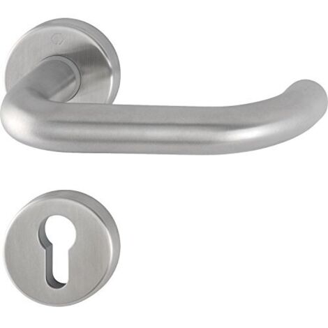 HOPPE maniglia Paris con rosone PZ cilindro, in acciaio inox opaco, 3286366