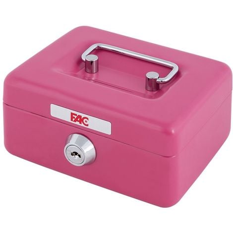 FAC 17015 - Mini cassetta di sicurezza con feritoia salvadanaio, numero 0,  colore rosa