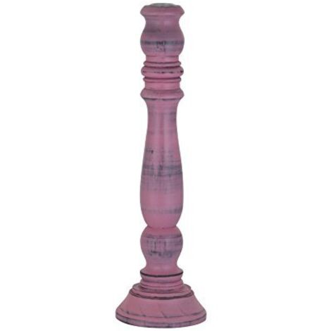 Candelabro Shabby Chic In Legno Rosa - Portacandele Vintage Per Tavolo, Casa E Feste - Foto 10