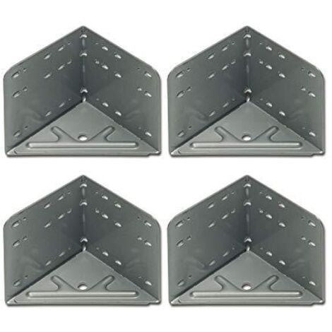 vasalat VAS203 Raccordo angolare in acciaio grigio argento, 4 pezzi, 115 x 115 x 133 mm, 4 Stk, Set di 4